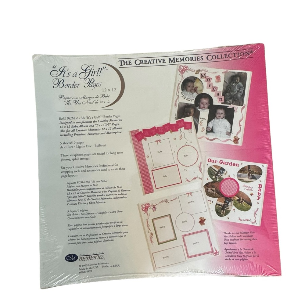 Creative Memories It’s A Girl 12” X 12” Border Pages Baby Scrapbook NEW USA made